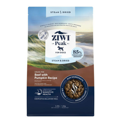 Ziwi Peak Steam & Dried Grass-Fed Beef with Pumpkin Dry Dog Food