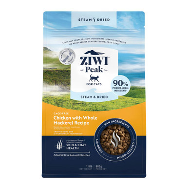 Ziwi Peak Steam & Dried Cage-Free Chicken with Whole Mackerel Dry Cat Food