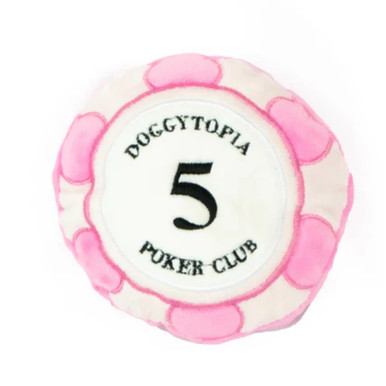 DoggyTopia Poker Club Pink Poker Chips Plush Dog Toy