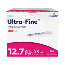 BD Ultra-Fine 29G Insulin Syringes 0.5ml 100IU/ml 326769 (100 pack)