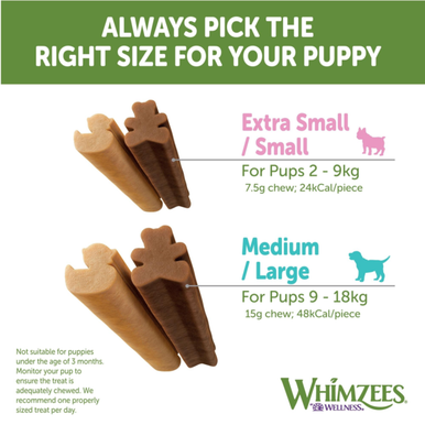 Whimzees Natural Daily Dental Treats Puppy
