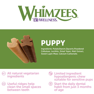 Whimzees Natural Daily Dental Treats Puppy