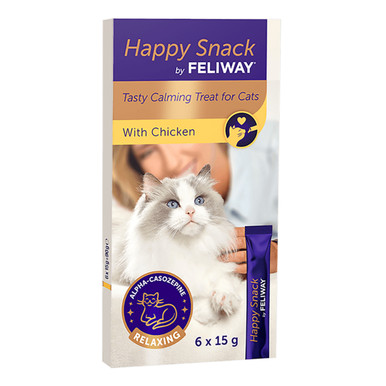 Feliway Happy Snacks Tasty Calming Treat For Cats (6 x 15g)