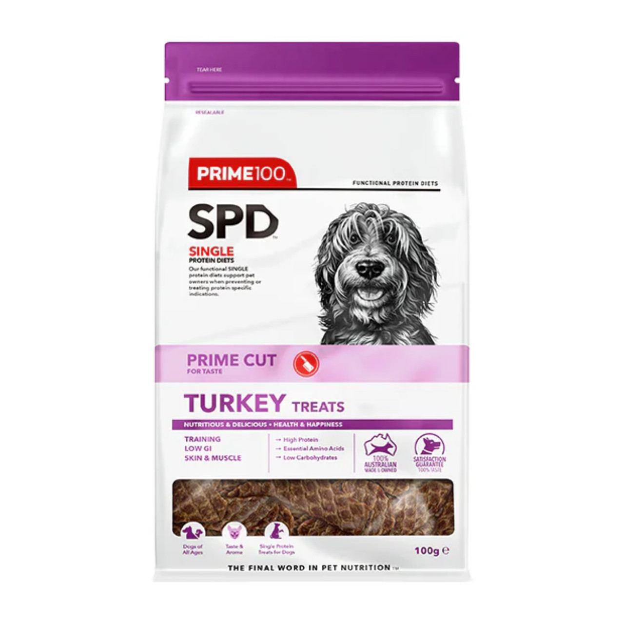 Prime100 SPD Prime Cut Turkey Dog Treats (100g)