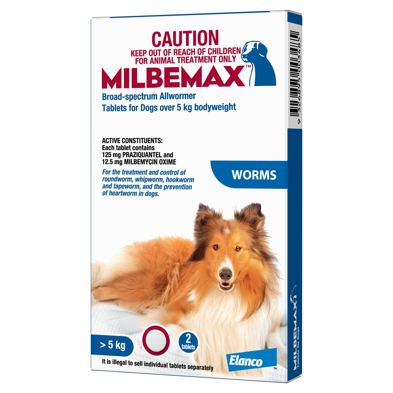 Milbemax Allwormer Tablets For Large Dogs 5kg-25kg - 2 tablet pack