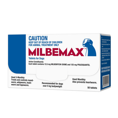 Milbemax Allwormer Tablets For Large Dogs 5kg-25kg - 50 tablet pack