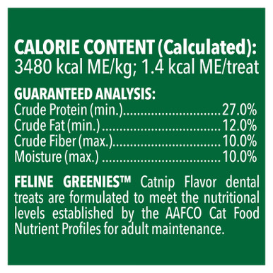 Greenies Feline Catnip Flavour Dental Treats For Cats