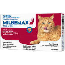 Milbemax Allwormer Tablets For Large Cats 2kg-8kg - 20 tablet pack