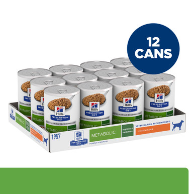 Hill's Prescription Diet Metabolic Weight Management Wet Dog Food - 12 x 370g cans (1957)