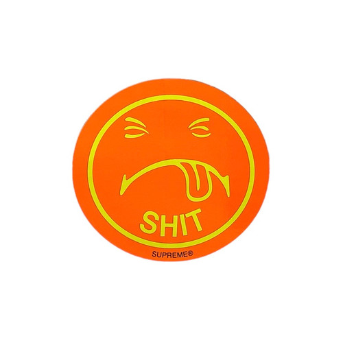 Supreme Shit Smiley Sticker Orange FW17