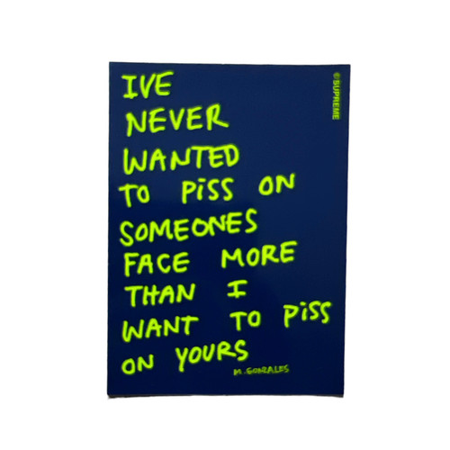 Supreme Mark Gonzales R. Kelly Piss Face Sticker Blue FW13