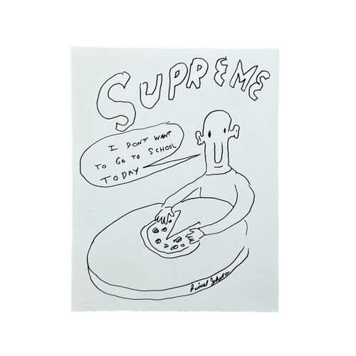 Supreme Daniel Johnston Script Sticker White SS15