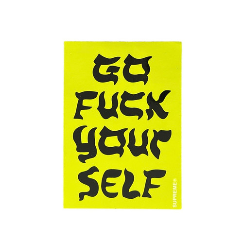 Supreme Go Fuck Yourself Sticker Yellow SS17