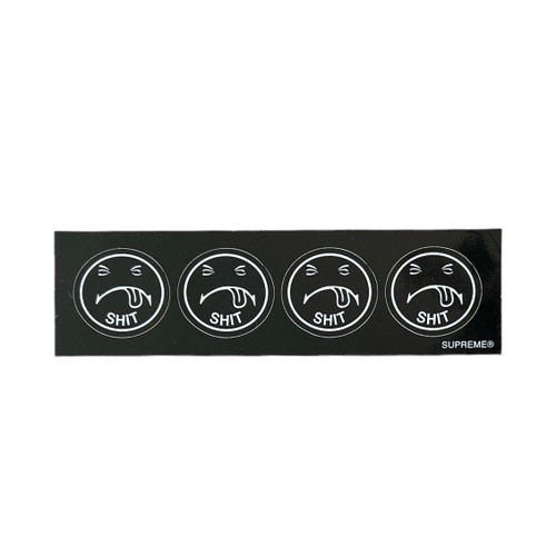 Supreme Shit Smiley Mini Sticker Black FW17