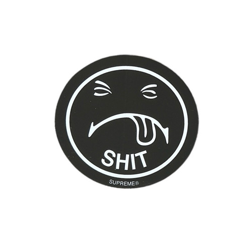 Supreme Shit Smiley Sticker Black FW17