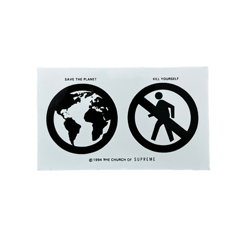 Supreme Save The Planet Sticker White FW19