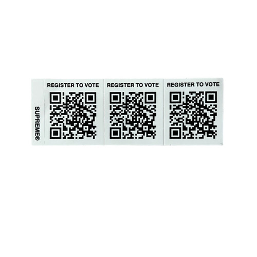 Supreme Register To Vote QR Code Mini Stickers FW20