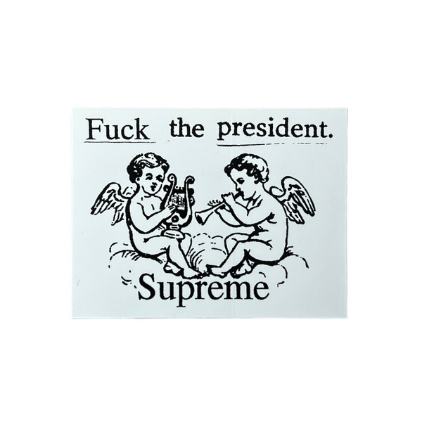 Supreme Fuck the President Sticker White SS17