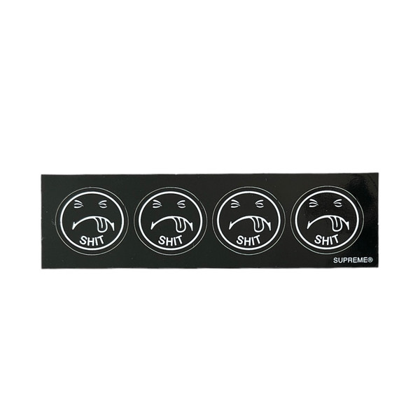 Supreme Shit Smiley Mini Sticker Black FW17