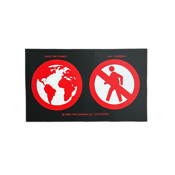 Supreme Save The Planet Sticker Black FW19