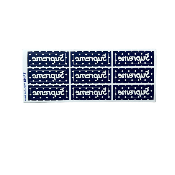 Supreme Comme Des Garcons CDG Polka Dot Box Logo Mini Sticker Blue SS12