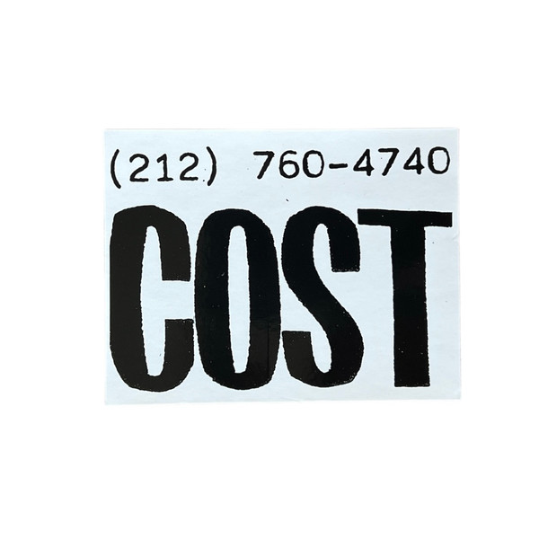 Supreme Cost Phone Number Sticker FW10