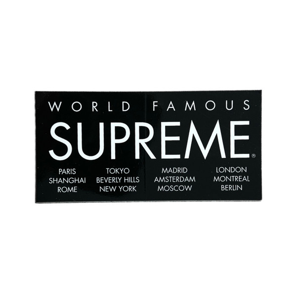 Supreme World Famous International Sticker Black SS15