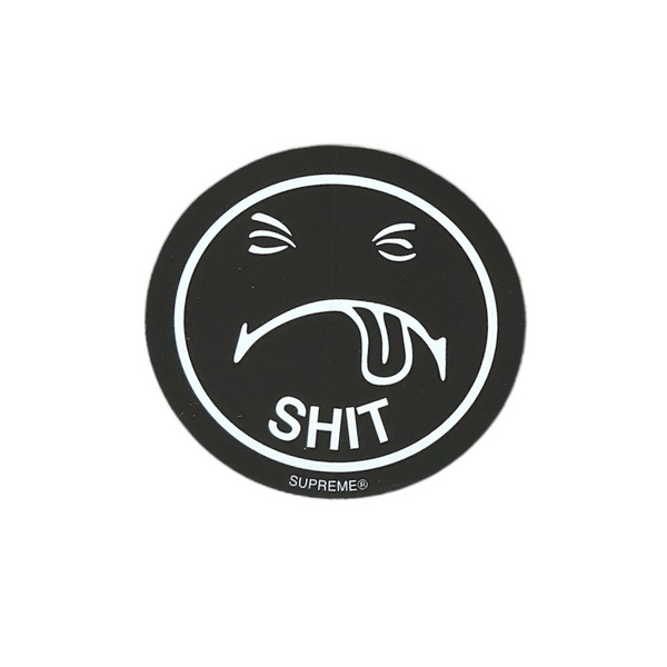 Supreme Shit Smiley Sticker Black FW17