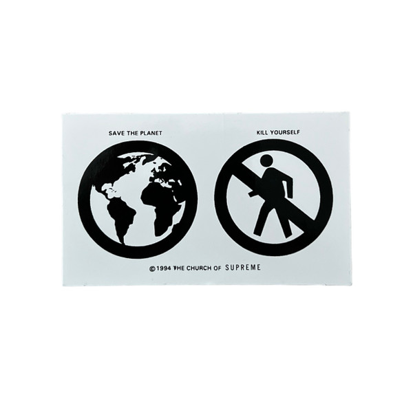 Supreme Save The Planet Sticker White FW19