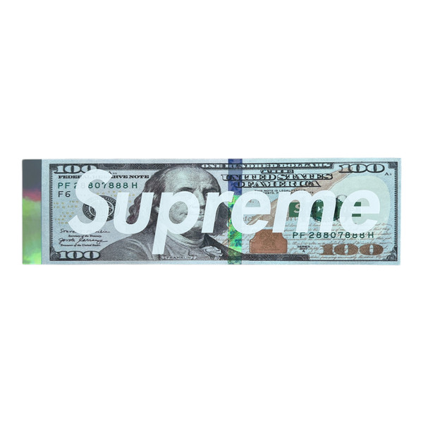 Supreme Benjamin Franklin $100 Bill Box Logo Sticker