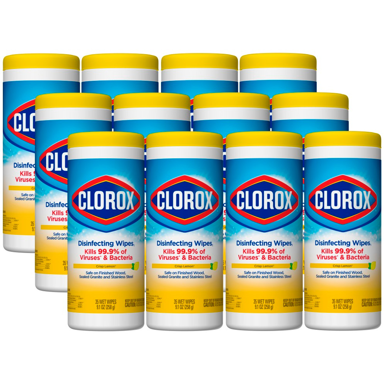 Clorox Crisp Lemon Disinfecting Cleaning Wipes Tub (75-Count