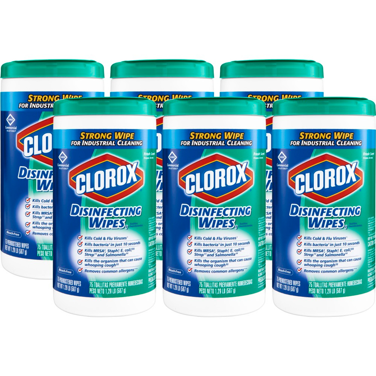 Cleaning wipes. Disinfecting wipes. Clorox commercial. Industrial wet wipes. Kills Cold Flu viruses.