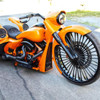 Big Fatty 3D Harley Black Wheel on a motorcycle