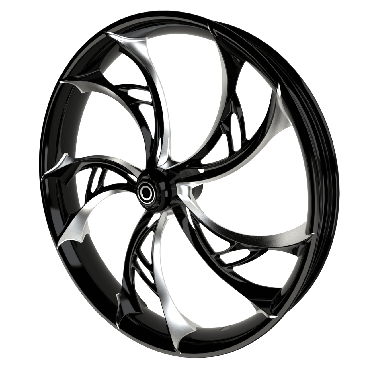 26 Inch Hennessy 3D Black Double Cut Harley Wheel - SMT Wheels
