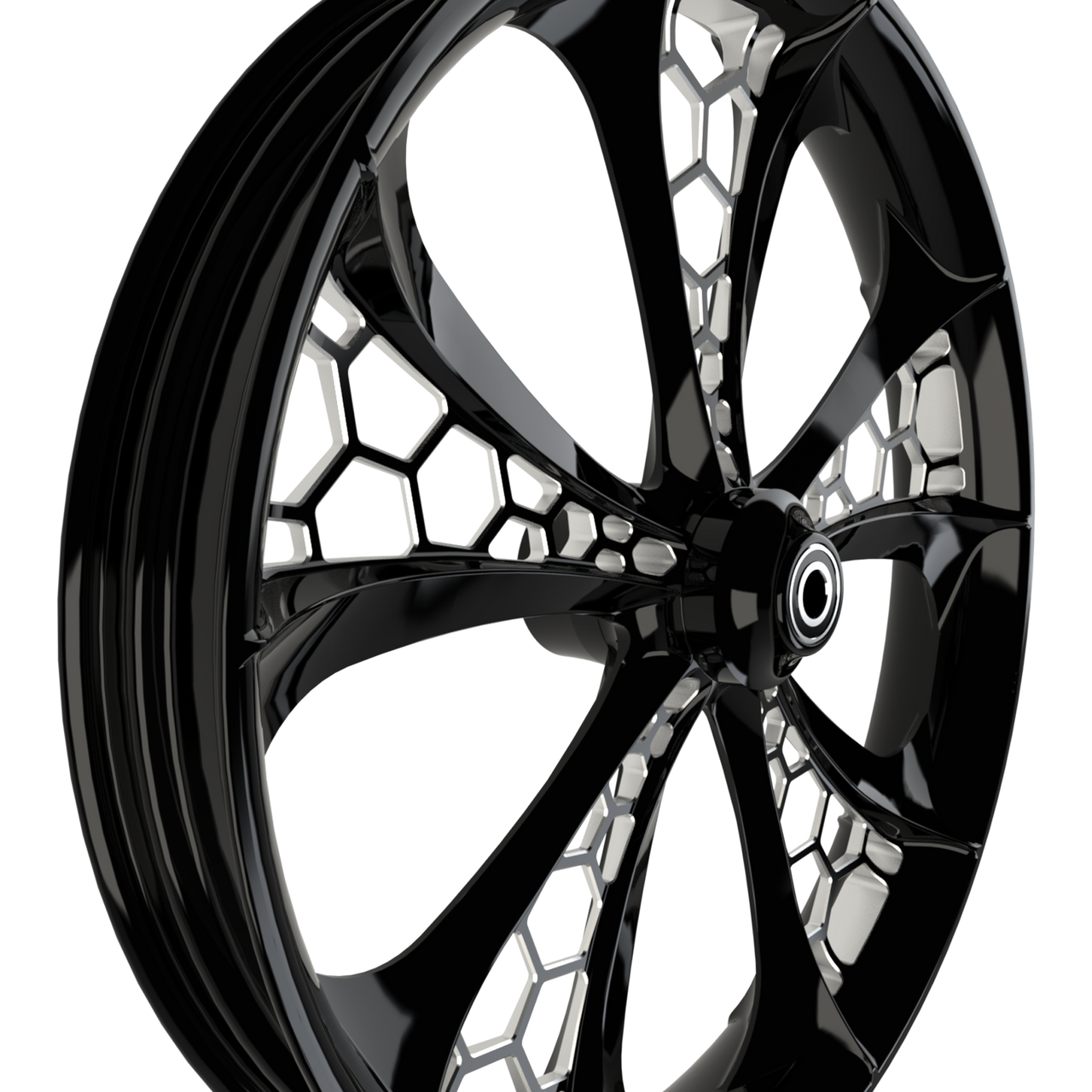26 Inch Hive 3D Black Double Cut Harley Wheel - SMT Wheels