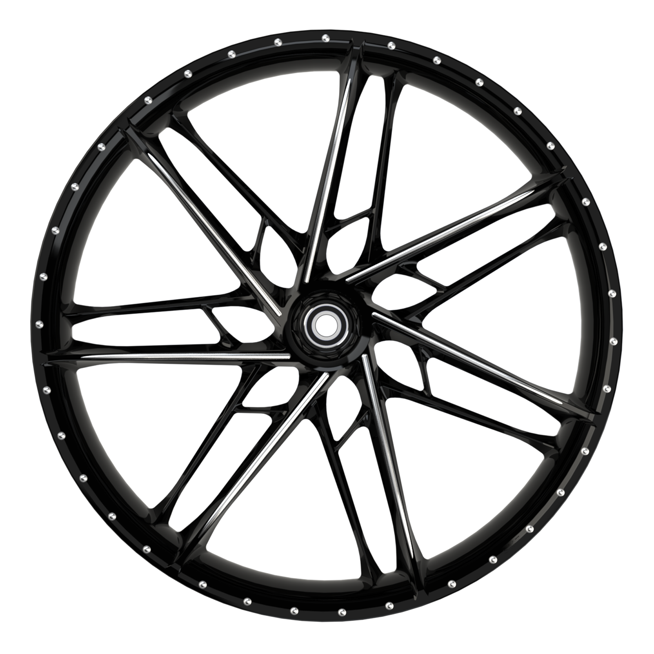 32 Inch Gran Sport 3D Black Double Cut Harley Wheel - SMT Wheels