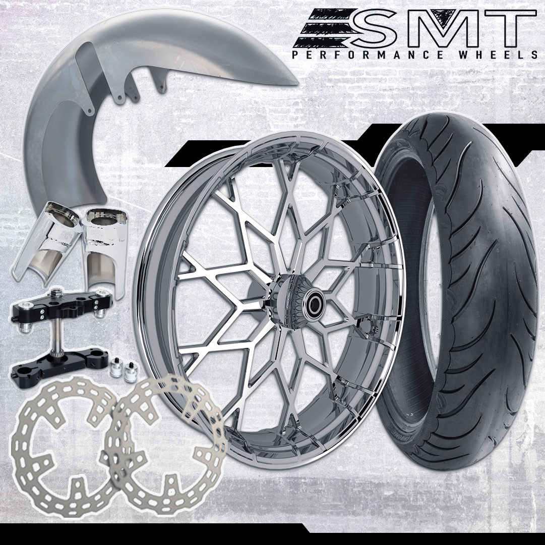21x5.5 Harley-Davidson Chrome Fat Tire Bagger Kit - SMT Wheels