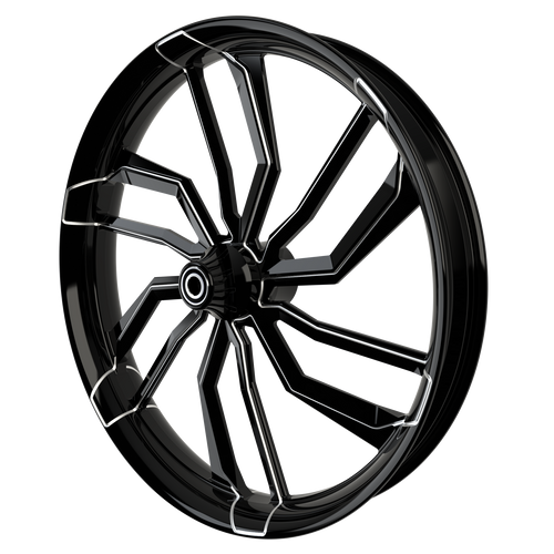 D6 Harley Touring Black Double Cut Wheels