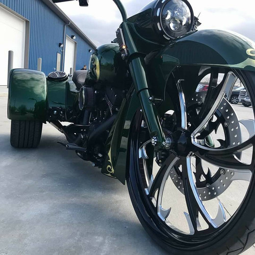 16 Inch Dirty HKR Black Double Cut Harley Wheel