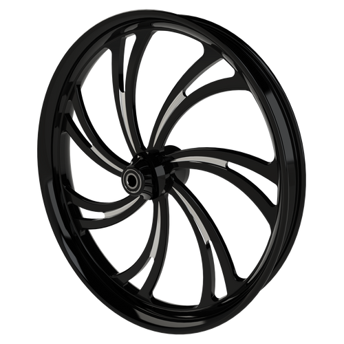 21 Inch V Arm Black Double Cut Harley Wheel