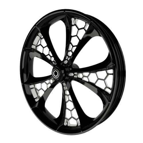 26 Inch Hive 3D Black Double Cut Harley Wheel