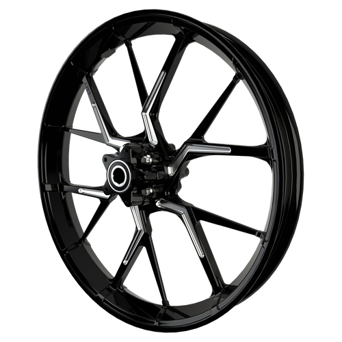 21 Inch PS.02 Black Double Cut Harley Wheel