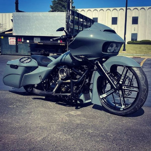 PS.01 Harley Softail | Dyna | Sportster Black Double Cut Wheels