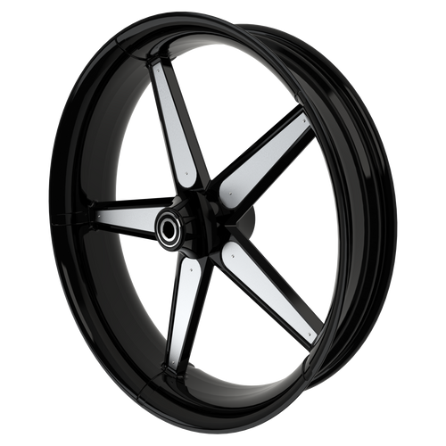 GT1 Harley Softail | Dyna | Sportster Black Wheels with color insert