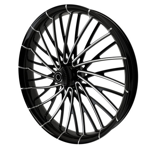 Dirty Spoke Harley Softail | Dyna | Sportster Black Double Cut Wheels