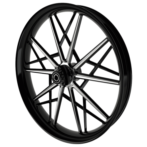 Stiletto Harley Softail | Dyna | Sportster Black Double Cut Wheels