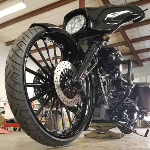 Straight Line Harley V-Rod Black Wheels
