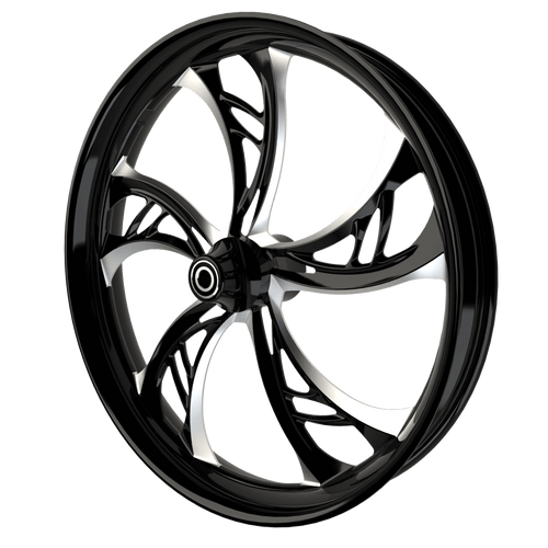 18x7" Harley-Davidson Hennessy Black Double Cut Front Wheel