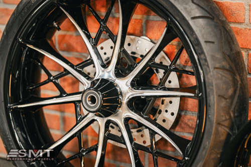 23x5.5" / 18X5.5" BLACK DOUBLE CUT 3D STILETTO PAIR (2009-2023 HD TOURING)