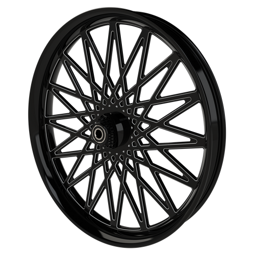 Gasser Harley Softail | Dyna | Sportster Black Double Cut Wheels